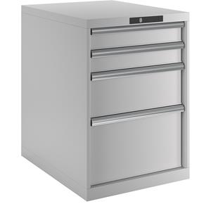 Lista Ladenkast, plaatstaal, h x b = 800 x 564 mm, 4 laden, lichtgrijs