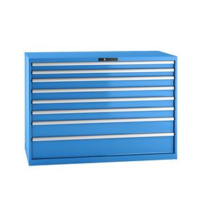Lista Ladenkast, plaatstaal, h x b = 1000 x 1431 mm, 8 laden, laadvermogen 75 kg, lichtblauw