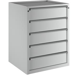 ANKE Ladekast, b x d = 760 x 675 mm, draagvermogen per lade 100 kg, 5 laden, hoogte 980 mm, front lichtgrijs