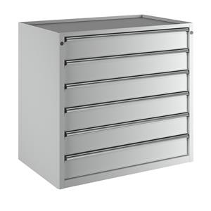 ANKE Ladekast, b x d = 1060 x 675 mm, draagvermogen per lade 100 kg, 6 laden, hoogte 980 mm, front lichtgrijs