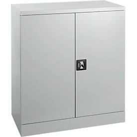 Schäfer Shop Select stalen kast, 2 OH, 2 in hoogte verstelbare legborden, draaicilinderslot, B 916 x D 422 x H 1000 mm, lichtgrijs RAL 7035/lichtgrijs RAL 7035