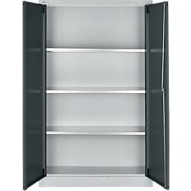 Schäfer Shop Select Materiaalkast MSI 16409i, B 950 x D 400 x H 1535 mm, 3 etages, staal, witaluminium/antracietgrijs