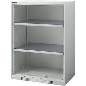 Schäfer Shop Genius FS vakkenkast, plaatstaal, met ventilatiegaten, B 810 x D 520 x H 1105 mm, 3 OH, lichtgrijs, tot 180 kg