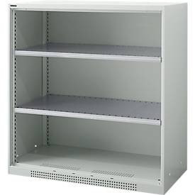 Schäfer Shop Genius FS vakkenkast, plaatstaal, met ventilatiegaten, B 1055 x D 520 x H 1105 mm, 3 OH, lichtgrijs, tot 300 kg