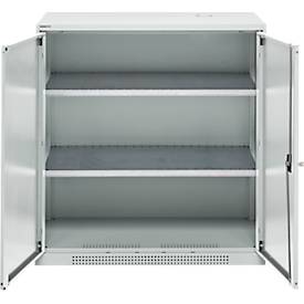 Schäfer Shop Genius dubbeldeurskast FS, staal, met ventilatiegaten, B 1055 x D 520 x H 1105 mm, 3 OH, lichtgrijs/lichtgrijs, tot 300 kg