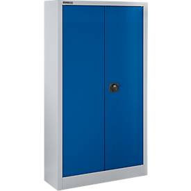 Schäfer Shop Select materiaalkast MSI 16408 , B 800 x D 400 x H 1535 mm, 3 etages, staal, alu wit RAL 9006/enzisch blauw RAL 5010