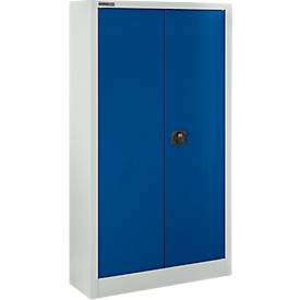 Schäfer Shop Select Materiaalkast MSI 16408i , B 800 x D 400 x H 1535 mm, 3 legborden, staal, lichtgrijs/enzisch blauw
