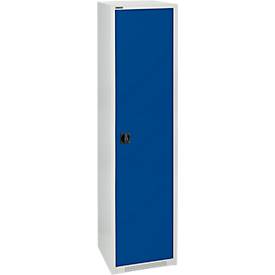 Schäfer Shop Genius FS vleugeldeurkast, staal, met ventilatiegaten, B 545 x D 520 x H 1950 mm, 5 OH, lichtgrijs/ gentiaanblauw, tot 250 kg