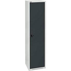 Schäfer Shop Genius FS vleugeldeurkast, staal, met ventilatiegaten, B 545 x D 520 x H 1950 mm, 5 OH, lichtgrijs/antracietgrijs, tot 250 kg