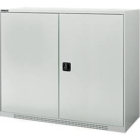 Schäfer Shop Genius chäfer Shop Genius Draaideurkast FS, staal, met ventilatiegaten, B 1343 x D 520 x H 1105 mm, 3 OH, tot 450 kg, lichtgrijs/lichtgrijs