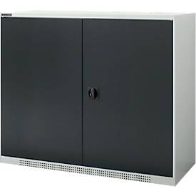 Schäfer Shop Genius Draaideurkast FS, staal, met ventilatiegaten, B 1343 x D 520 x H 1105 mm, 3 OH, tot 450 kg, lichtgrijs/antraciet