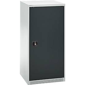 Schäfer Shop Genius dubbeldeurskast FS, staal, met ventilatiegaten, B 545 x D 520 x H 1105 mm, 3 OH, lichtgrijs/antracietgrijs, tot 150 kg