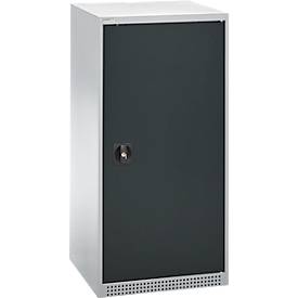 Schäfer Shop Genius dubbeldeurskast FS, staal, met ventilatiegaten, B 545 x D 520 x H 1105 mm, 3 OH, witaluminium/antracietgrijs, tot 150 kg