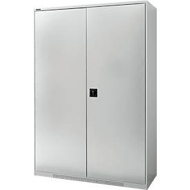 Schäfer Shop Genius FS vleugeldeurkast, staal, met ventilatiegaten, B 1343 x D 520 x H 1950 mm, 5 OH, lichtgrijs/lichtgrijs, tot 750 kg