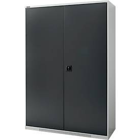 Schäfer Shop Genius FS vleugeldeurkast, staal, met ventilatiegaten, B 1343 x D 520 x H 1950 mm, 5 OH, lichtgrijs/antracietgrijs, tot 750 kg