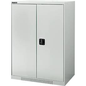 Schäfer Shop Genius dubbeldeurskast FS, staal, met ventilatiegaten, B 810 x D 520 x H 1105 mm, 3 OH, lichtgrijs/lichtgrijs, tot 180 kg
