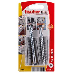 Fischer Nylon Plug Sx 12x60 S + Schroef 3st.