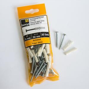Sencys Vollewandplug Met Schroef 30x6mm 30st