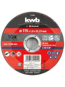 Einhell Haakse slijper Accessoire 10 CutDiscs ex.thin 115x1.0