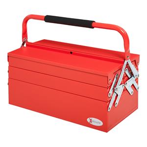 DURHAND Gereedschapskist met 5 Vakken 45 x 20 x 34,5cm Staal Rood