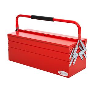 DURHAND gereedschapskist, stevige gereedschapskoffer met 5 uitklapbare bakken, staal (SPCC), ideaal voor organisatie, 57 x 21 x 41 cm, rood | Aosom.nl