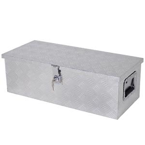 HOMCOM gereedschapskist, draagbaar met slot, veilig en stevig, aluminium, ideaal voor klussen, 76 x 33 x 25 cm, zilver | Aosom.nl