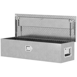 HOMCOM Robuuste Opbergkist van Aluminium met Zijhandgrepen, Slot en Sleutels, Gereedschapskist, 99 x 33 x 25,5 cm