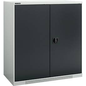 Schäfer Shop Genius dubbeldeurskast FS, staal, met ventilatiegaten, B 1055 x D 520 x H 1105 mm, 3 OH, lichtgrijs/antracietgrijs, tot 300 kg