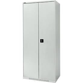 Schäfer Shop Genius FS vleugeldeurkast, staal, met ventilatiegaten, B 810 x D 520 x H 1950 mm, 5 OH, lichtgrijs/lichtgrijs, tot 300 kg