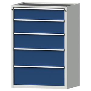 ANKE Ladekast, b x d = 910 x 675 mm, draagvermogen per lade 200 kg, 5 laden, hoogte 1280 mm, front gentiaanblauw