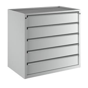 ANKE Ladekast, b x d = 1060 x 675 mm, draagvermogen per lade 200 kg, 5 laden, hoogte 980 mm, front lichtgrijs