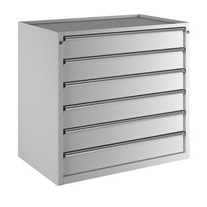ANKE Ladekast, b x d = 1060 x 675 mm, draagvermogen per lade 200 kg, 6 laden, hoogte 980 mm, front lichtgrijs