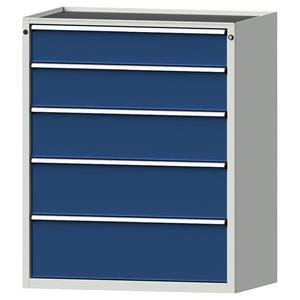 ANKE Ladekast, b x d = 1060 x 675 mm, draagvermogen per lade 200 kg, 5 laden, hoogte 1280 mm, front gentiaanblauw