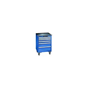 Lista Ladekast, verrijdbaar, b x d = 564 x 572 mm, 6 laden, gentiaanblauw
