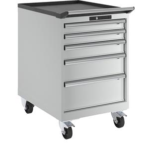 Lista Ladekast, verrijdbaar, b x d x h = 564 x 725 x 890 mm, 5 laden, lichtgrijs