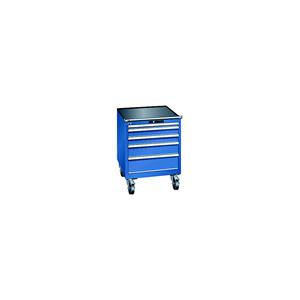 Lista Ladekast, verrijdbaar, b x d = 717 x 725 mm, 5 laden, gentiaanblauw