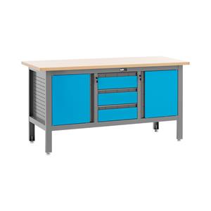 MSW Werkbank - 169 x 86,5 cm - 1000 kg - 3 laden - 2 vakken