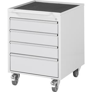 RAU Verrijdbaar ladeblok, h x b x d = 765 x 580 x 650 mm, 4 laden, lichtgrijs