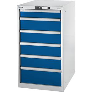 Lista Werkbank-bouwdoossysteem, onderbouwkast, hoogte 1000 mm, 6 laden, gentiaanblauw