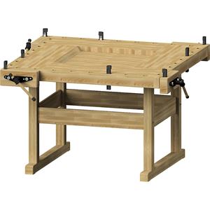 ANKE Schrijnwerkersbank met 4 werkplekken, met 4 paar rechthoekige bankhaken, h x b x d = 880 x 1620 x 1620 mm