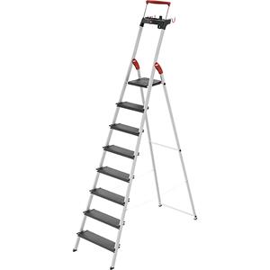 Hailo Tredenladder  L100 TopLine, EN 131, met multifunctioneel plateau & grijpbeugel, tot 150 kg, 8 treden
