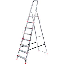 SZ Metall Aluminium trapladder, belastbaar tot 150 kg, 8 treden