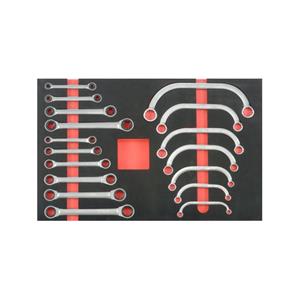 Force 17pc Gear wrench & half-moon wrench set (EVA)
