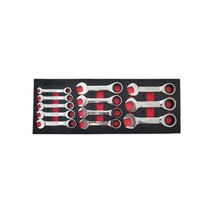 Weber Tools Ratelring-steeksleutelset extra kort 8 - 19 mm 12-dlg