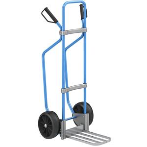 Eurokraft pro Steekwagen met sleeplatten, blauw, b x d van de pakketsteekplaat = 430 x 250 mm, verzinkt, massieve rubberbanden, vanaf 5 stuks