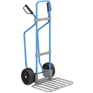 Eurokraft pro Steekwagen met sleeplatten, blauw, b x d van de pakketsteekplaat = 430 x 450 mm, verzinkt, massieve rubberbanden, vanaf 5 stuks