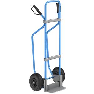 Eurokraft pro Steekwagen met sleeplatten, blauw, b x d van de steekplaat = 280 x 140 mm, verzinkt, op luchtbanden, vanaf 5 stuks