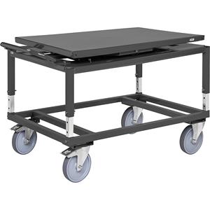 KONGAMEK Palletwagen, in hoogte verstelbaar met draaiplateau, l x b x h = 1338 x 810 x 807 mm