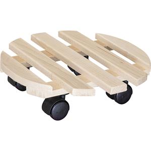 Wagner Plantentrolley beukenhout PALETTI 0318, draagvermogen 100 kg, naturel, Ø 300 mm, VE = 4 stuks