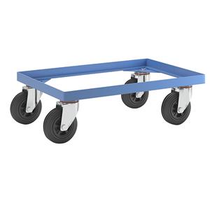 Eurokraft pro Onderwagen van staal, met massieve rubberbanden, laadvermogen 250 kg, laadvlak 610 x 410 mm
